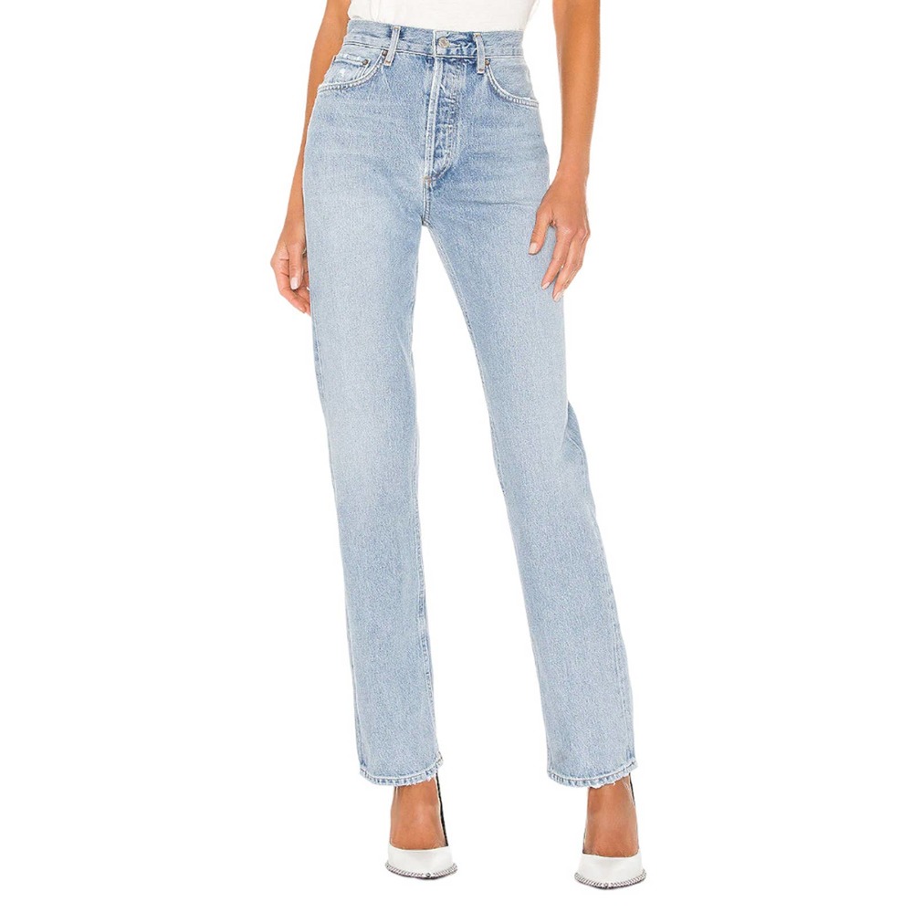 AGOLDE Lana Mid Rise Full Length Straight Leg Jean